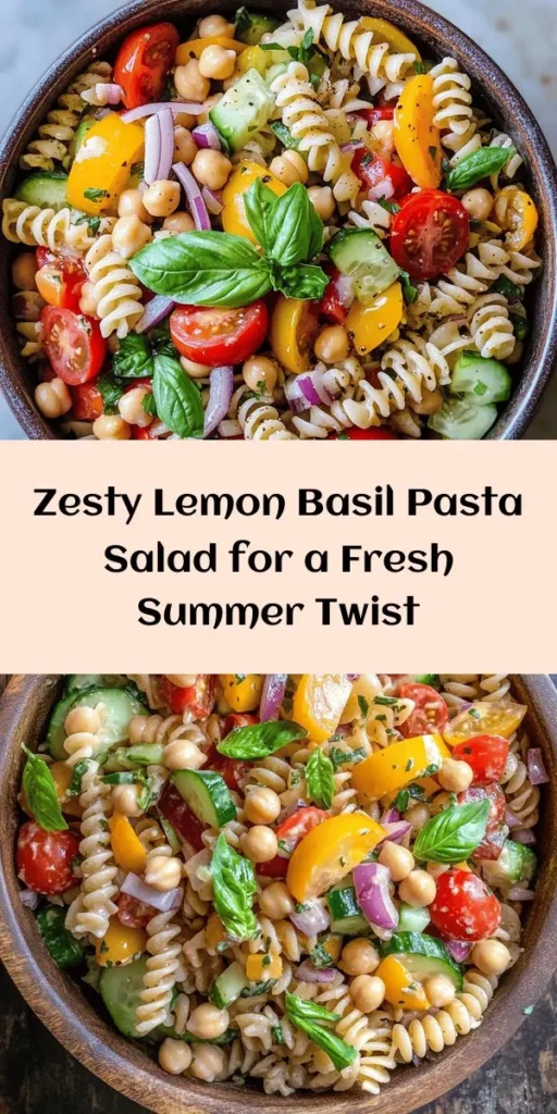 Elevate your pasta salad game with this refreshing Zesty Lemon Basil Pasta Salad! Perfect for picnics and gatherings, it's packed with whole wheat fusilli, vibrant cherry tomatoes, crunchy cucumber, and savory Kalamata olives. Tossed in a zesty lemon dressing with a hint of maple sweetness, this dish is both nutritious and delicious. Chill, serve, and savor the delightful medley of flavors that everyone will love. Great for meal prep too!